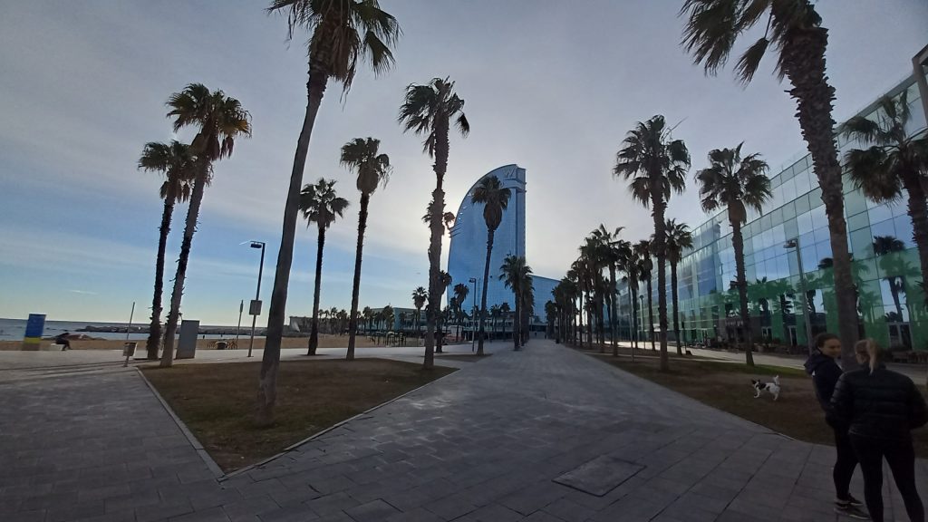 Barcelona beach and hotel