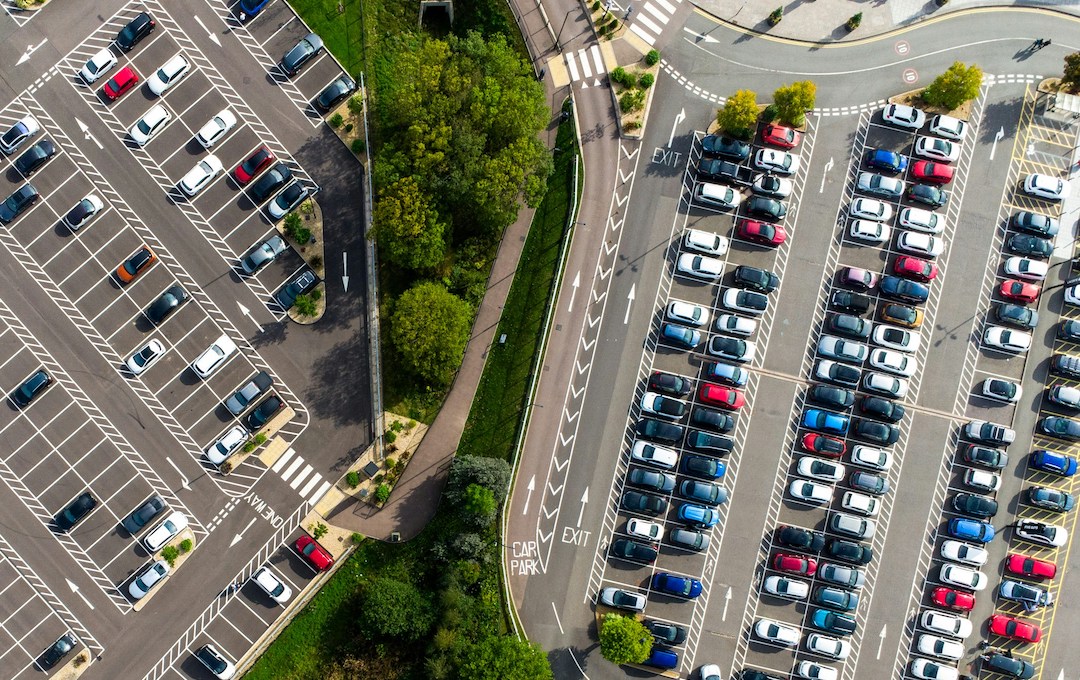 Aeriel view car park